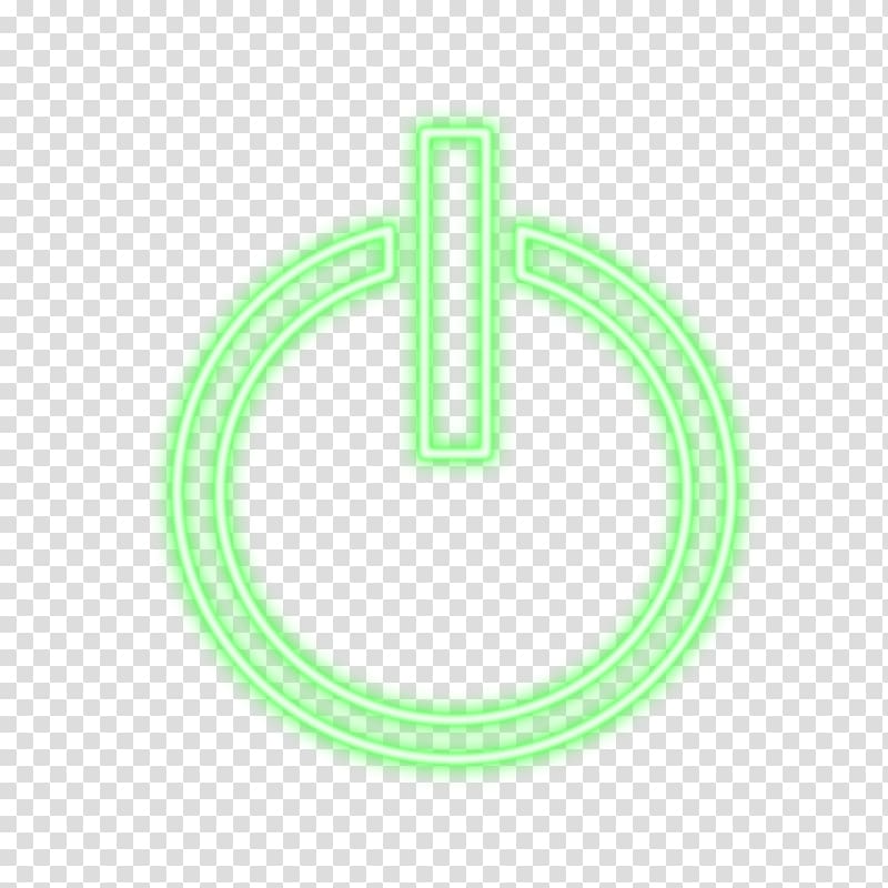 green neon switch icon, Light Grren Power Button transparent background PNG clipart