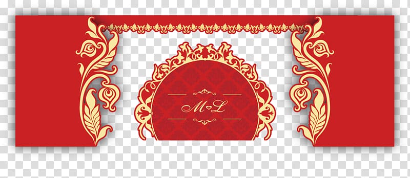 Red Wedding Poster, Creative wedding red background transparent background PNG clipart