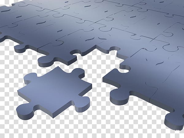 Jigsaw Puzzles Blue Red Cyan Grey, 3D puzzle gray texture transparent background PNG clipart