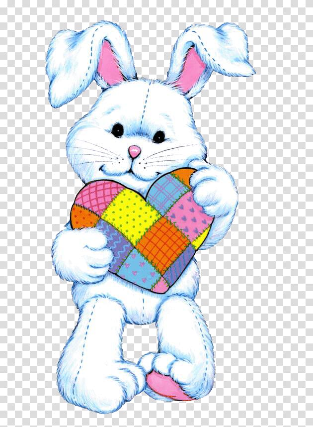 Easter Bunny Rabbit Illustration, Rabbit Heart transparent background PNG clipart