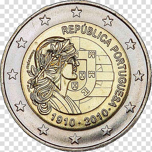 Portuguese euro coins 2 euro coin 2 euro commemorative coins, Coin transparent background PNG clipart