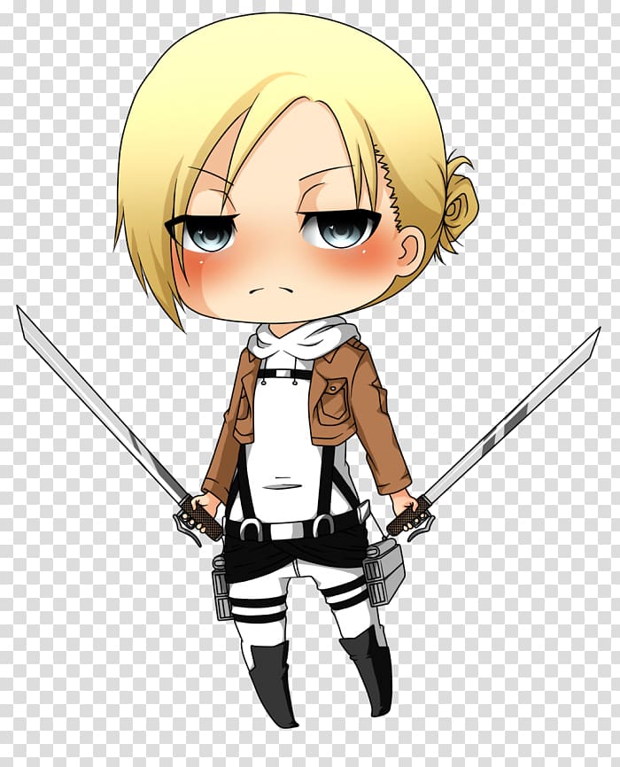 Eren Yeager Mikasa Ackerman Armin Arlert Attack on Titan Chibi, Chibi transparent background PNG clipart