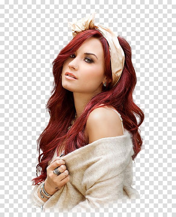 Demi Lovato Red hair Human hair color Auburn hair, demi lovato transparent background PNG clipart