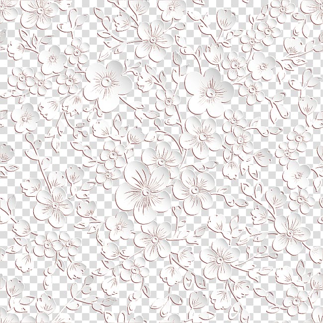 White flowers decor, Paper Wall Stereoscopy painting , Decorative  three-dimensional flowers transparent background PNG clipart