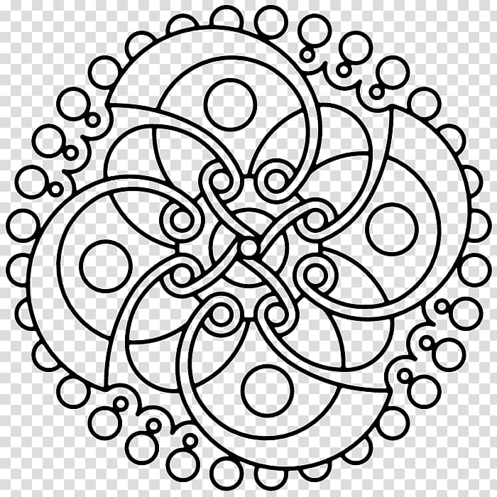 Mandala Line art Coloring book Black and white, cosmic transparent background PNG clipart