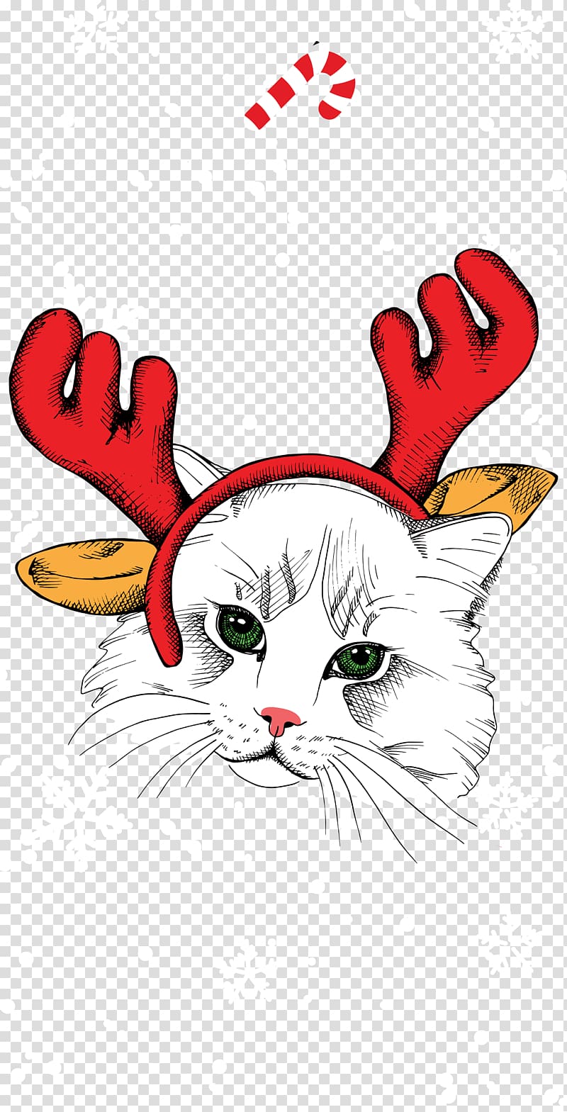 Whiskers Kitten Cat Reindeer Christmas, kitten transparent background PNG clipart