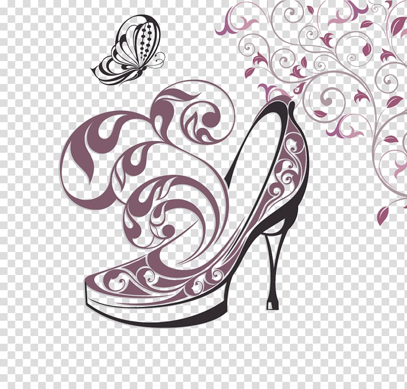 Shoe Wedge Nike, Pattern high heels transparent background PNG clipart
