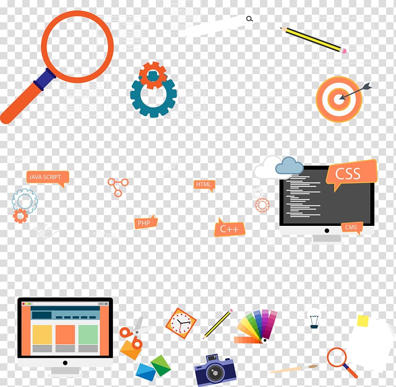 Responsive web design Website Icon, painted flat icon office computer transparent background PNG clipart
