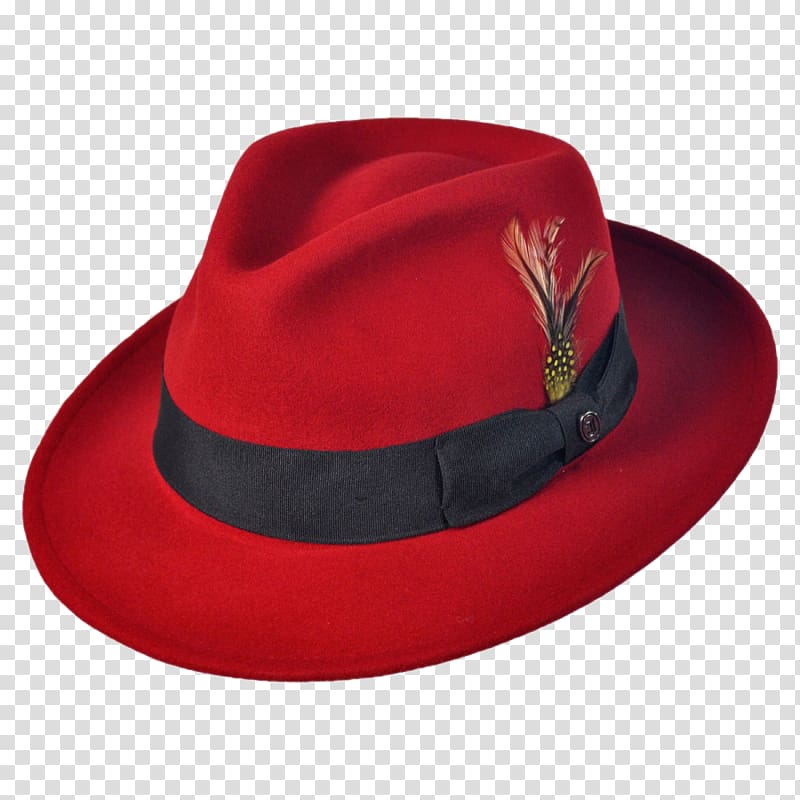 Jaxon & James Pachuco Crushable C-Crown Fedora, Red Hat Cap Trilby, Hat transparent background PNG clipart