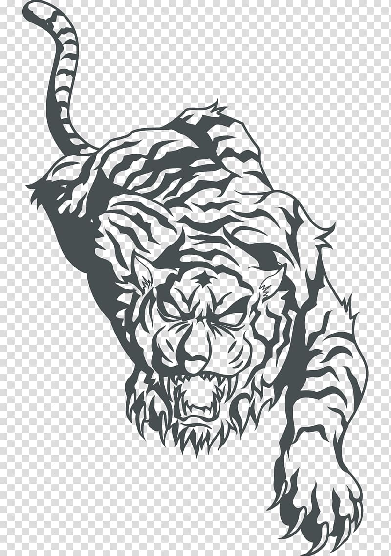 Realistic tiger with compass tattoo design references – TattooDesignStock