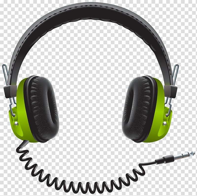 black and green corded over-ear headphones, Headphones Headset, Music Headse transparent background PNG clipart