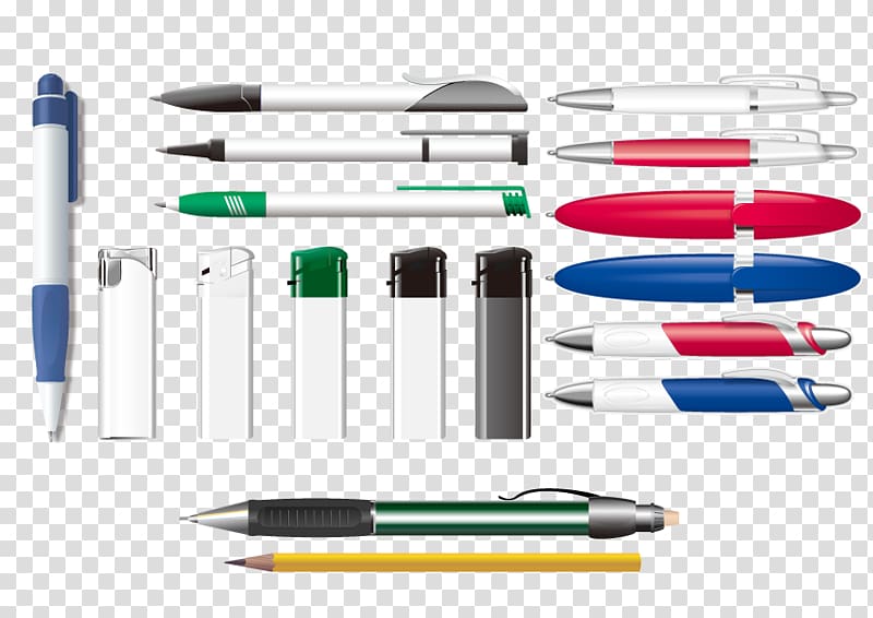 Ballpoint pen artwork, Pencils and lighters transparent background PNG clipart