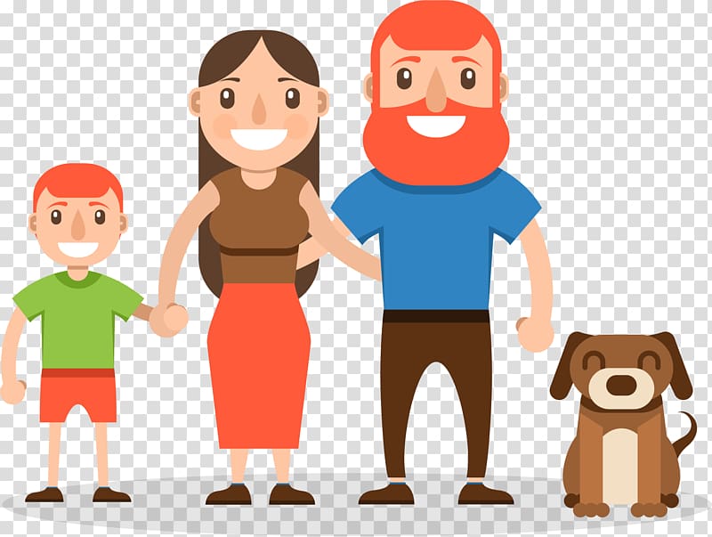 family illustration, Cartoon Family, Cartoon happy family transparent background PNG clipart