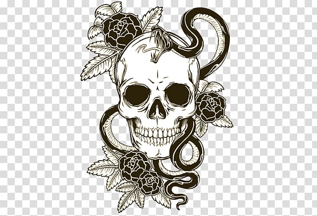 Decal Snake Skull Calavera Rose, snake transparent background PNG clipart