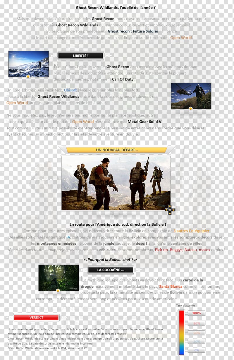 Tom Clancy's Ghost Recon Wildlands IBM PC compatible Web page, ghost recon wildlands transparent background PNG clipart
