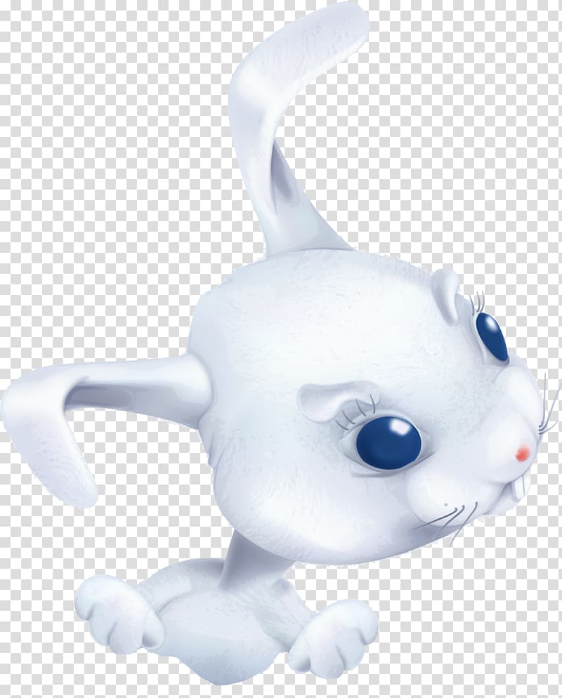 Easter Bunny White Rabbit Illustration, White cartoon rabbit transparent background PNG clipart