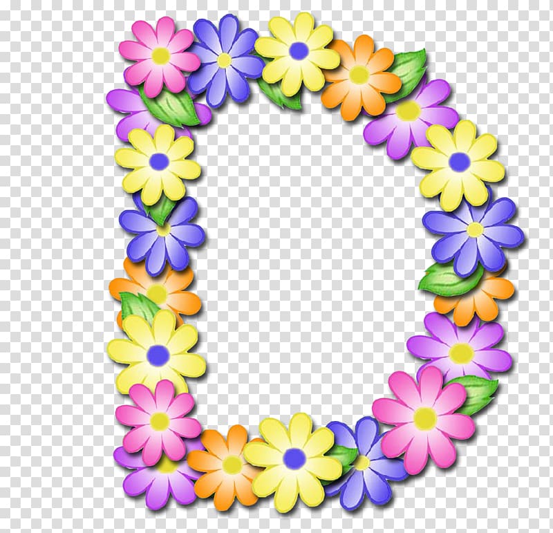 multicolored flowers decor, Flower Letter Alphabet , pastel flower transparent background PNG clipart