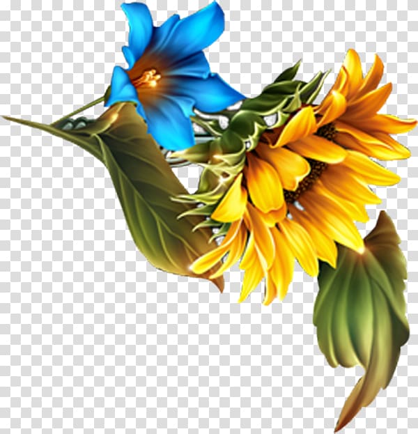 Floral design Common sunflower Cartoon, Cartoon Sunflower Painting flowers transparent background PNG clipart