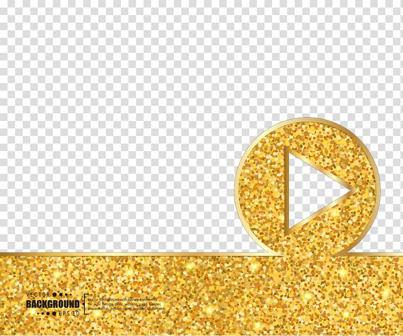 Poster illustration Illustration, Golden light emitting play button transparent background PNG clipart