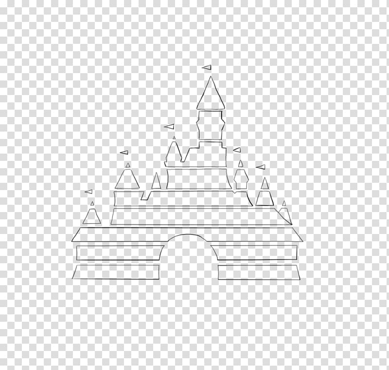 Black and white Monochrome , Disney castle transparent background PNG clipart