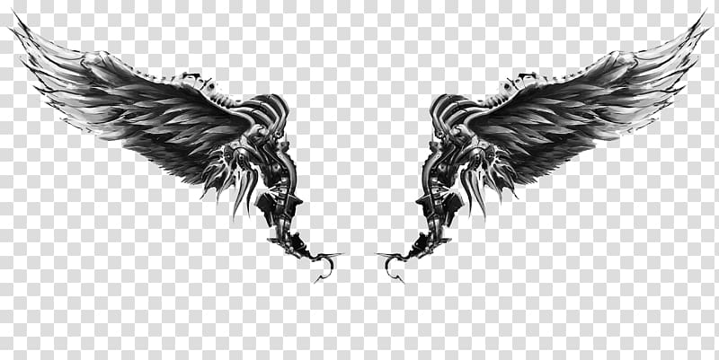 wings illustration, Tattoo Art Wing, Chest Tattoo transparent background PNG clipart