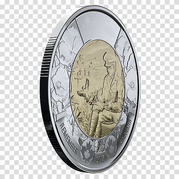 Coin In Flanders Fields Toonie Quarter Armistice Day, Coin transparent background PNG clipart