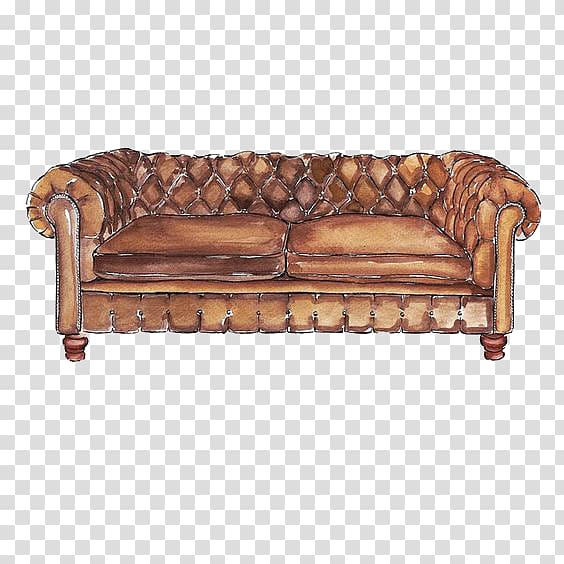 Drawing Furniture Loveseat Illustration, European sofa transparent background PNG clipart