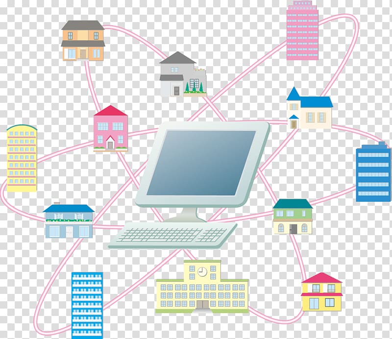 Internet Cartoon Drawing Illustration, Internet City transparent background PNG clipart