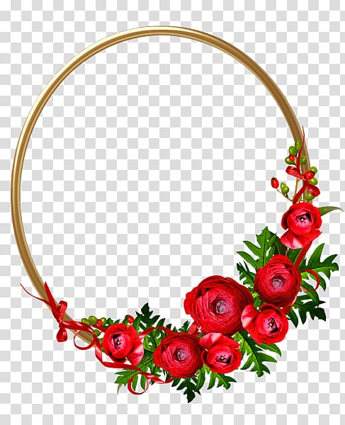 Flower Floral design, Floral circle frame transparent background PNG clipart
