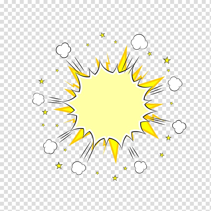 Graphic design Explosion, Yellow explosion effect map transparent background PNG clipart