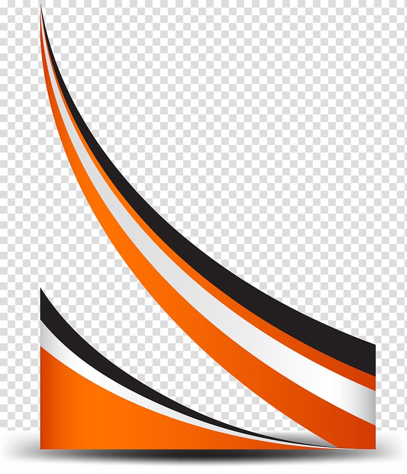Curve Line, Orange simple curve border, red, white, and black graphic transparent background PNG clipart