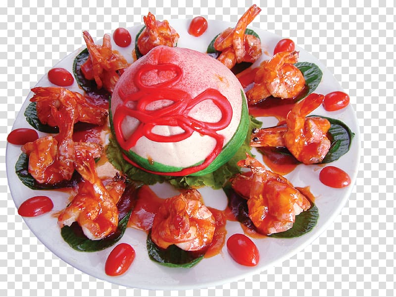 Longevity peach Lobster Vegetarian cuisine, Peach crayfish transparent background PNG clipart