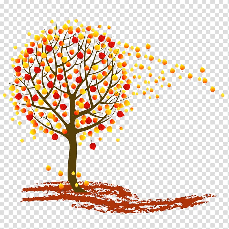 Tree Autumn , autumn leaves falling transparent background PNG clipart