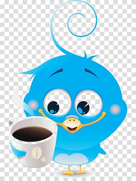 Bird Emoticon Smiley Symbol , Cartoon blue bird coffee transparent background PNG clipart