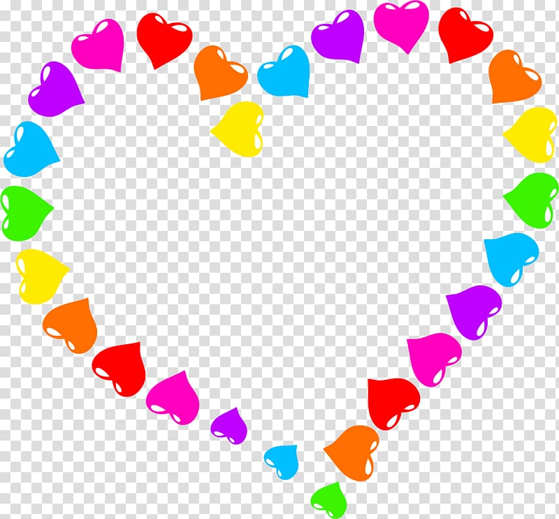 rainbow heart border clip art