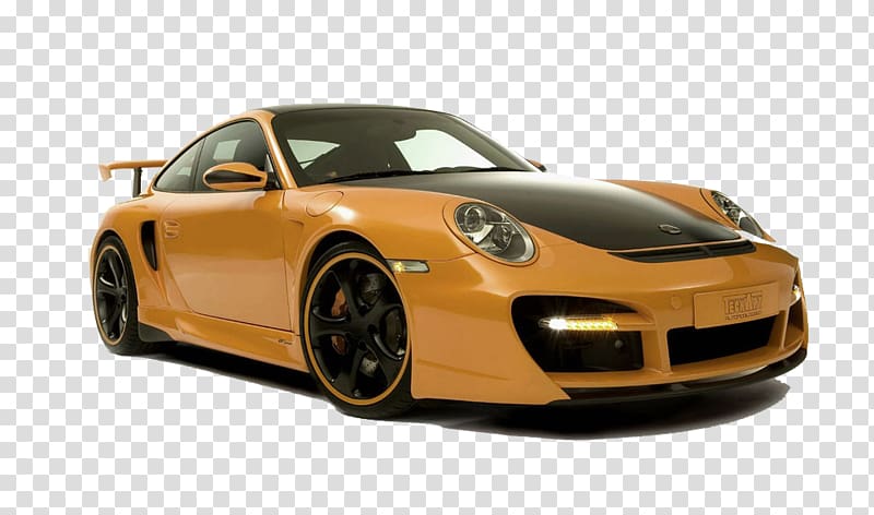 Porsche 911 GT3 Porsche 930 Sports car, Yellow sports car transparent background PNG clipart