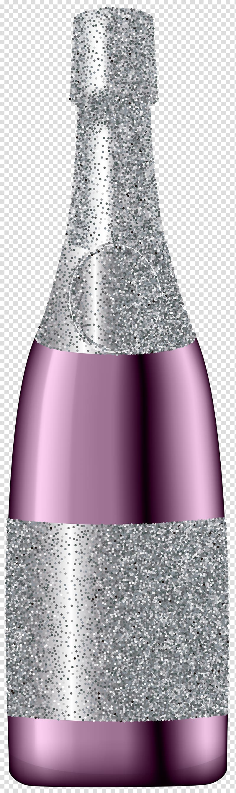 silver and purple glitter bottle illustration, Red Wine Champagne Cocktail , Glitter Champagne Bottle Pink transparent background PNG clipart