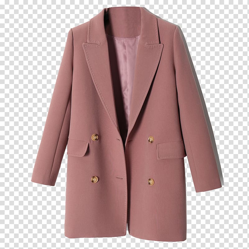 T-shirt Suit Blazer Outerwear, Pink loose large size wool suit suit jacket transparent background PNG clipart