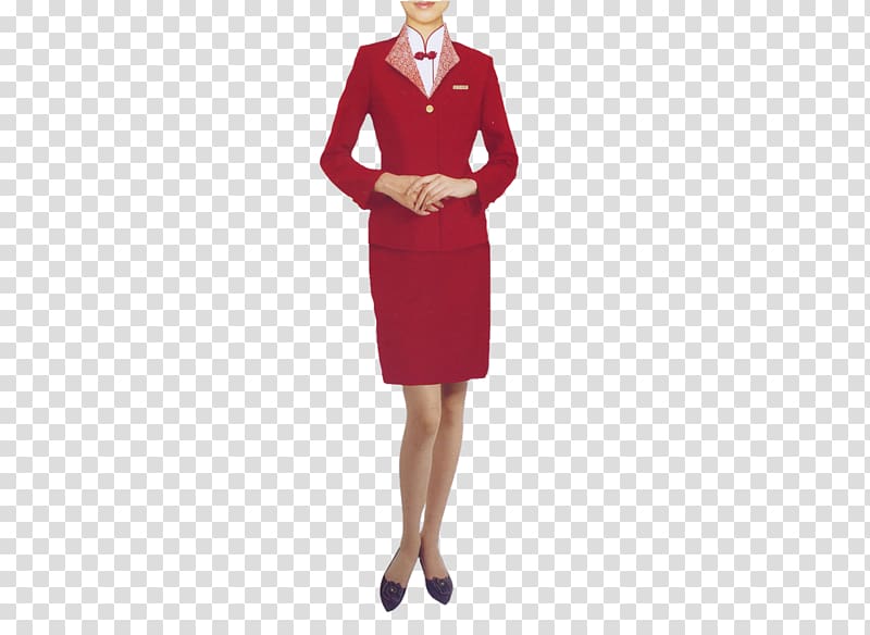 Google Etiquette Designer, 2017 red suit hostesses transparent background PNG clipart