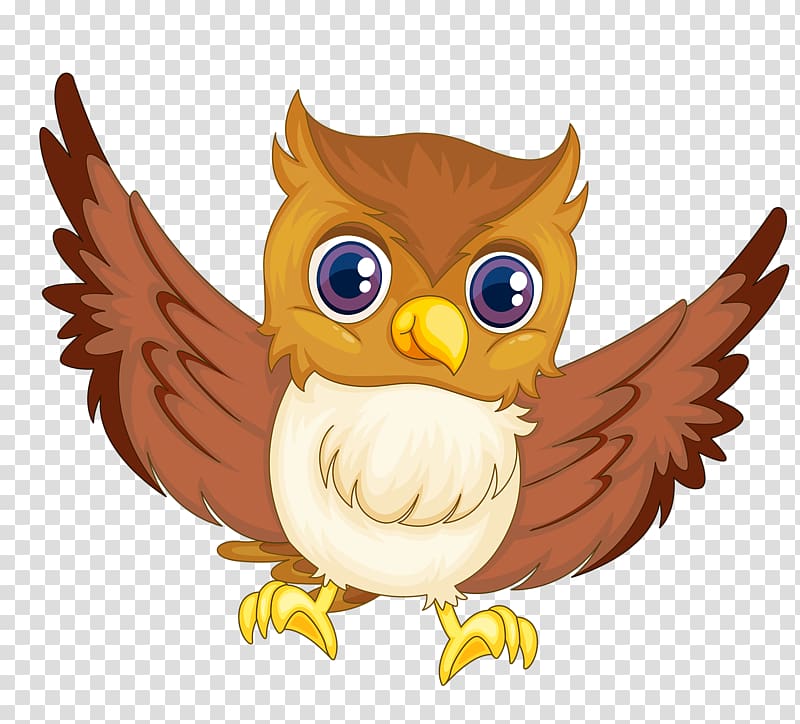 Bird , Owl with outstretched wings transparent background PNG clipart