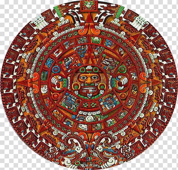 Aztec calendar stone Maya civilization Mesoamerica, mayan calendar transparent background PNG clipart