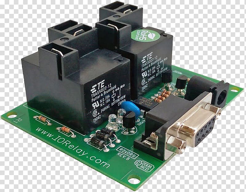 Microcontroller Relay RS-232 Serial port Electrical Switches, Computer transparent background PNG clipart