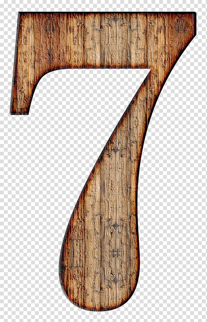 number 7 , Wooden Number 7 transparent background PNG clipart