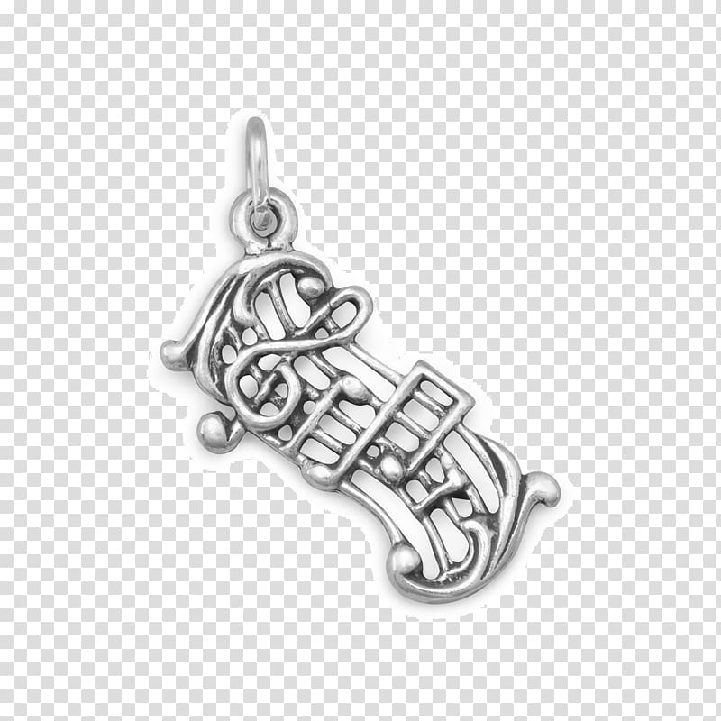 Charms & Pendants Charm bracelet Silver Music Staff, silver transparent background PNG clipart