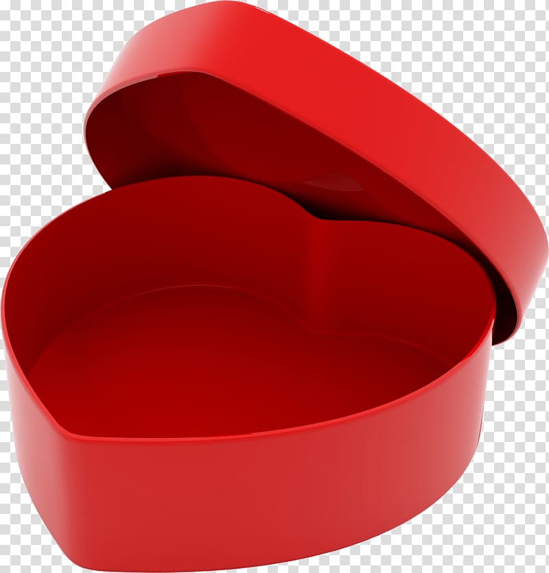red heart box, Gift Open Heart Box transparent background PNG clipart