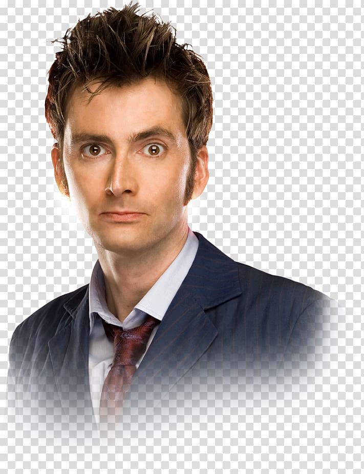 men's blue suit jacket illustration, David Tennant Tenth Doctor Doctor Who Donna Noble, The Doctor Free transparent background PNG clipart