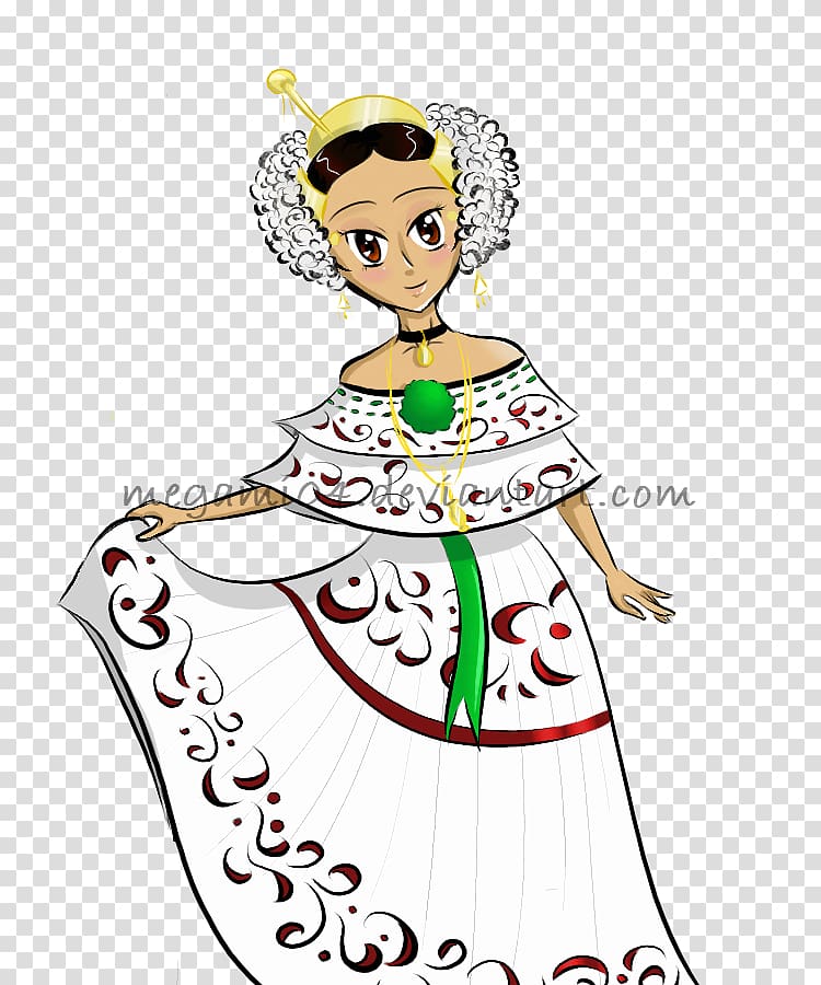 Panama Dress Pollera panameña Folk costume, dress transparent background PNG clipart