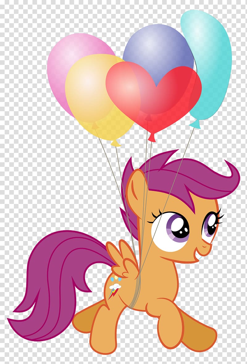 Scootaloo Pony The Cutie Mark Chronicles Cutie Mark Crusaders Twilight Sparkle, pinkie pie balloons transparent background PNG clipart