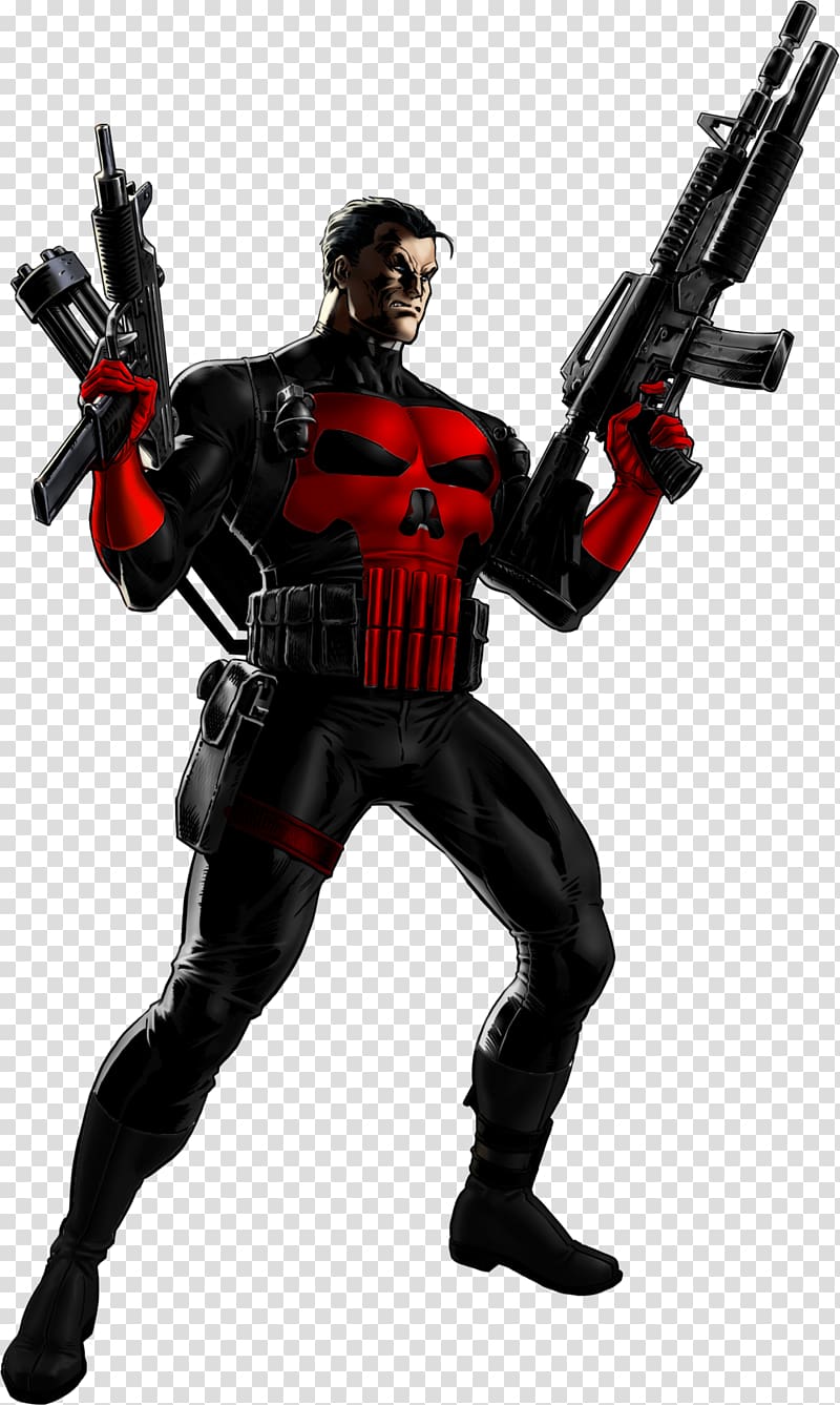 Punisher Marvel: Avengers Alliance Thanos Elektra Spider-Man, marvel red skull transparent background PNG clipart