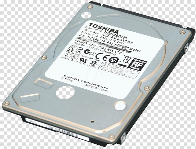Laptop Hard Drives Serial ATA Toshiba Data storage, hard disc transparent background PNG clipart